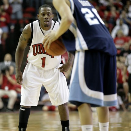Wink Adams keeps his eye on the ball as San Diego St. brings it up the floor.