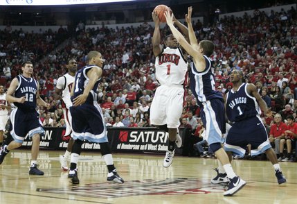 UNLV guard Wink Adams put up a shot against San Diego Saturday, Nov. 15, 2008, at the Thomas & Mack Center. UNLV won 65-60. 