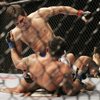 Kenny Florian unleashes on Joe Stevenson during their lightweight bout at UFC 91 on November 15, 2008 at the MGM Grand Garden Arena. Florian won by submission in the first round. Florian will face UFC lightweight champion B.J. Penn with his belt on the line at UFC 101 in Philadelphia.