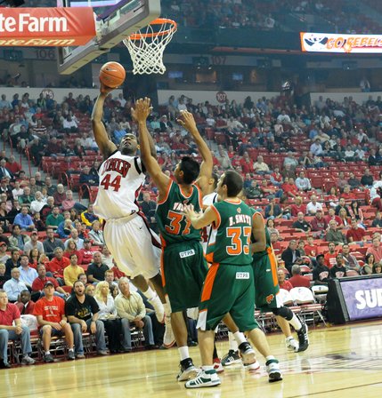 First half action Tuesday night as UNLV takes on Texas-Pan American at the Thomas & Mack Center. 
