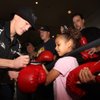 Junior welterweight boxer Ricky Hatton of Britain signs autographs as he makes his official "arrival" at the MGM Grand in Las Vegas, Nevada Tuesday, November 18, 2008.