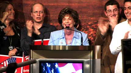 U.S. Rep. Shelley Berkley, D-Nev., speaks to supporters at a rally Election Night, Nov. 4, 2008, in Las Vegas, after winning re-election to Nevada's 1st Congressional District seat. 