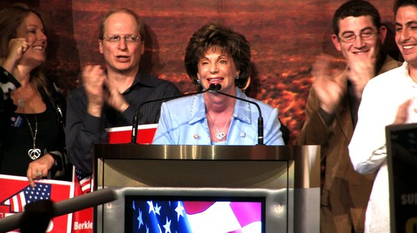 U.S. Rep. Shelley Berkley, D-Nev., speaks to supporters at a ...