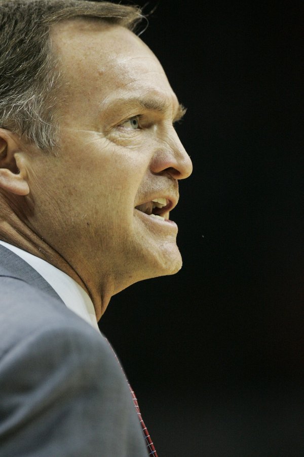 UNLV coach Lon Kruger yells instructions to his team during ...
