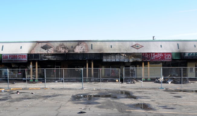 Authorities are investigating a fire that began early Friday at a shopping center in northwest Las Vegas. The blaze damaged seven businesses at the Twin Lakes Plaza Shopping Center at North Rancho Road and West Washington Avenue.

