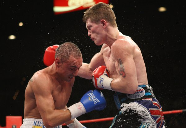 Ricky Hatton right of Britain and Paulie Malignaggi of the ...