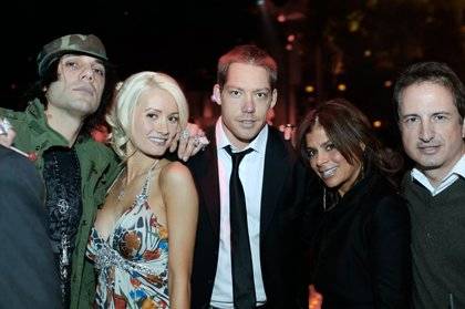 Criss Angel, Holly Madison, Jesse Waits, Paula Abdul and a friend at Tryst at the Wynn.