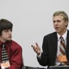 Basic High School students Adam Khalil grabs the attention of Silverado student Danny Nisenbaum, left, as he discusses the inappropriate snowball effect occurring during the discussion of legalizing marijuana during the 52nd annual Sun Youth Forum held at the Las Vegas Convention Center Tuesday. Basic High School students Adam Khalil grabs the attention of Silverado student Danny Nisenbaum, left, as he discusses the inappropriate snowball effect occurring during the discussion of legalizing marijuana during the 52nd annual Sun Youth Forum held at the Las Vegas Convention Center Tuesday.