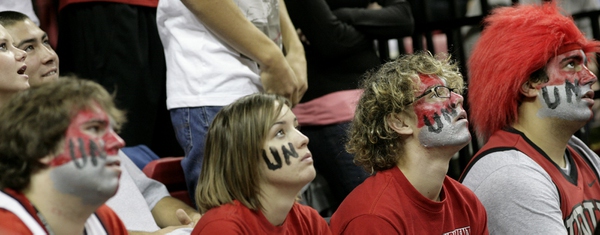 UNLV fans look on as the Rebels are defeated by ...