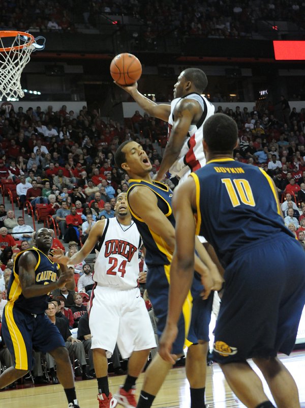 Wink Adams of UNLV soars over the California defense Friday ...