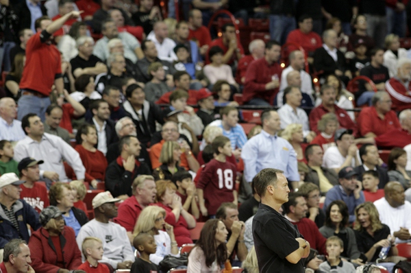 UNLV fans boo a call as Rebels head coach Lon ...