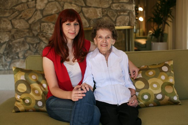 The home's new owner, Meghan Stoddard, 29, left, recently invited original owner Flora D'Alessio, 86, back for a housewarming party. In Stoddard, "I've found someone who appreciates the home," says D'Alessio, who spent 44 years there.