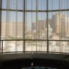 View of the Las Vegas Strip from the first floor living area in the Emperor's Suite in the Caesars Palace Forum Tower.
