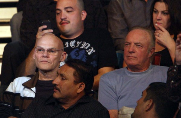 Political pundit James Carville, left, sits with actor James Caan ...