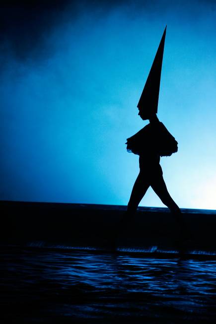 An artist performs during Cirque du Soleil's 