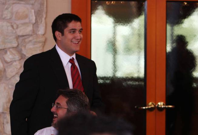 Malek Sadri of Coronado High School comes to the podium after being selected as a $1,000 scholarship recipient during the annual Las Vegas Sun Youth Forum luncheon at the Las Vegas Country Club on Monday, December 8, 2008.