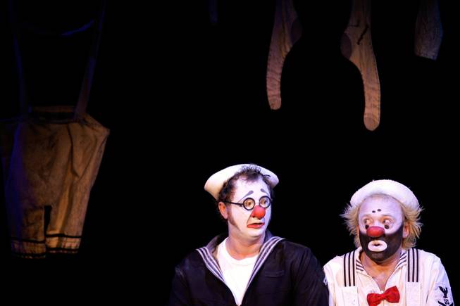 Valery Keft, left, and Leonid Leykin perform as The Clowns ...