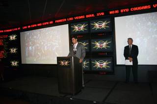 Arizona quarterback Willie Tuitama addresses the media at the Las Vegas Bowl press conference Tuesday at ESPN Zone.