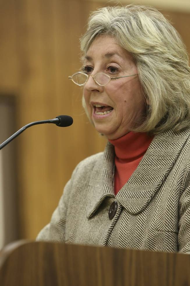 Rep.-elect Dina Titus, D-Nev., speaks to the City Council about issues facing Boulder City.