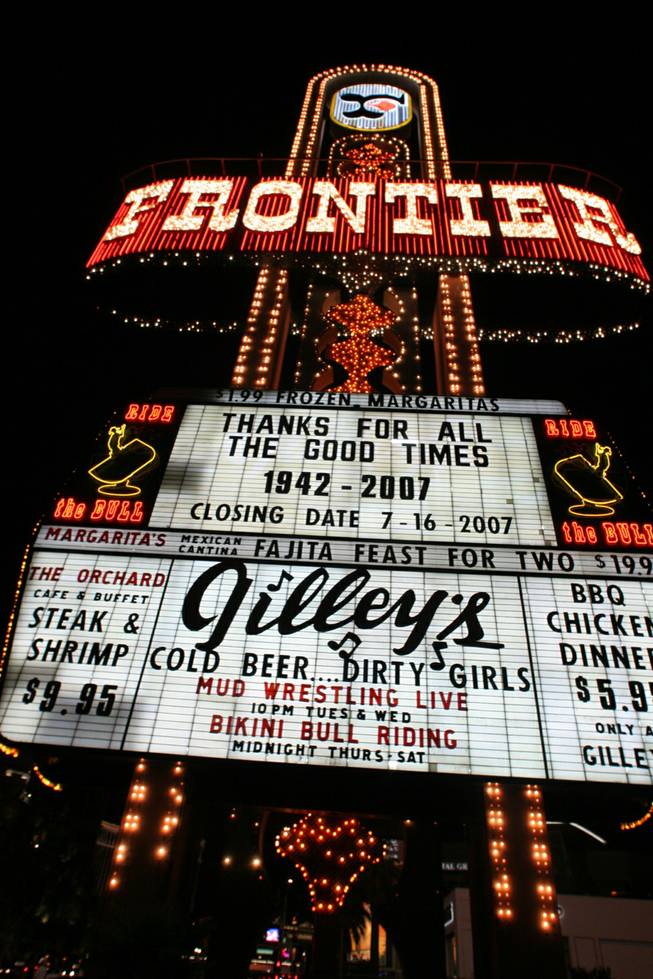 The New Frontier opened on Oct. 30, 1942, and continuously operated until it closed its doors on July 16, 2007, at 12 a.m. This photo was taken in the last few hours the hotel and casino were open. 