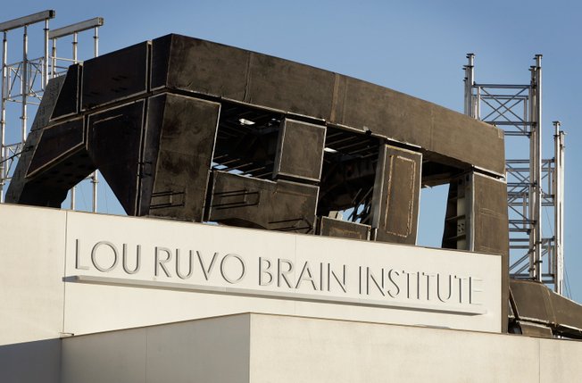
Construction continues on the Lou Ruvo Brain Institute at Grand Central Parkway and Bonneville Avenue in Las Vegas. When it's completed in about a year, it will house researchers who are trying to find cures for brain disorders. 
