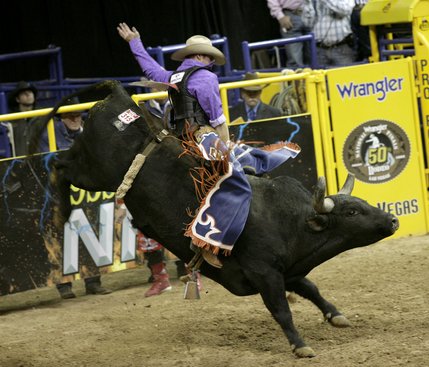 Scenes from Saturday night's action of the 50th anniversary of NFR at the Thomas & Mack Center.