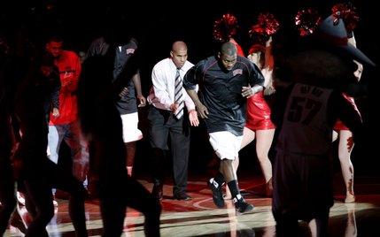 Wink Adams is introduced at the Orleans Arena where UNLV took on Western Michigan Sunday afternoon.  UNLV beat Western Michigan 70-61.