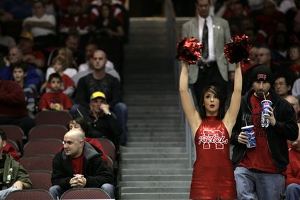The Rebel girls get the crowd excited at the Orleans Arena where UNLV took on Western Michigan Sunday afternoon.  UNLV beat Western Michigan 70-61.