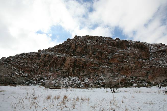 Remaining snow at Red Springs in Red Rock Canyon National Conservation Area Thursday.