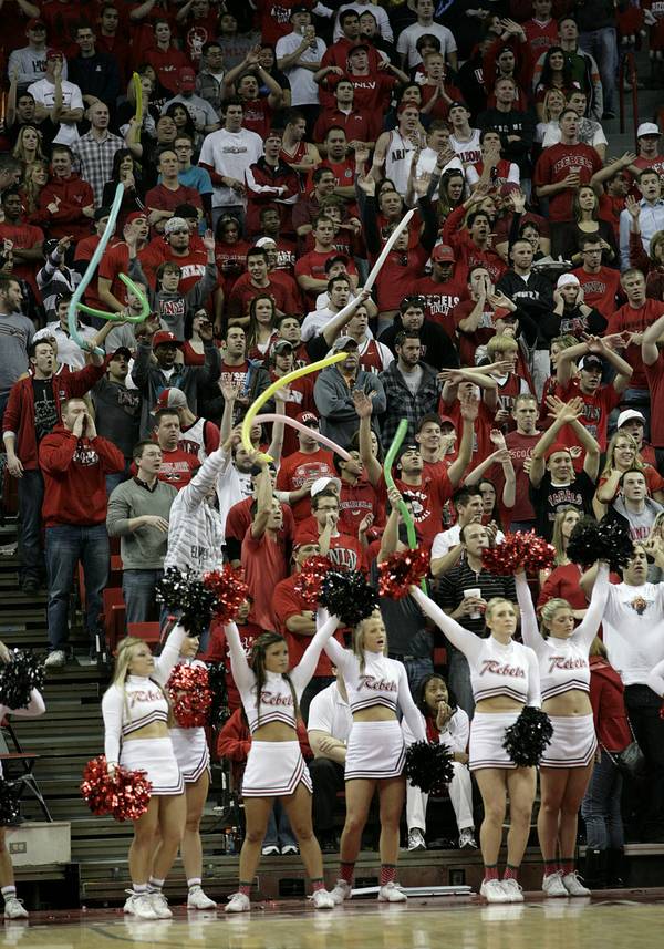 UNLV's student section tries to distract during an Arizona free-throw ...