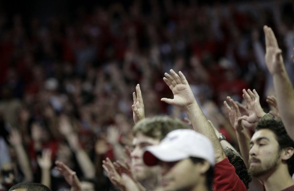 UNLV fans cheer on the team Saturday as UNLV takes ...