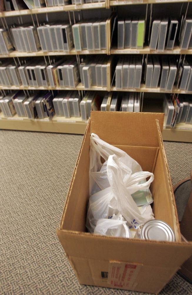 The Boulder City Library collects food in lieu of monetary payments as part of its Food for Fines program.