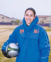 Bishop Gorman goalie Alex Holland poses for a portrait during a Bishop Gorman girls soccer game at Durango.