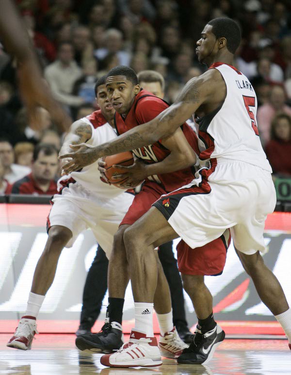 UNLV's Oscar Bellfield looks for help as he is trapped ...