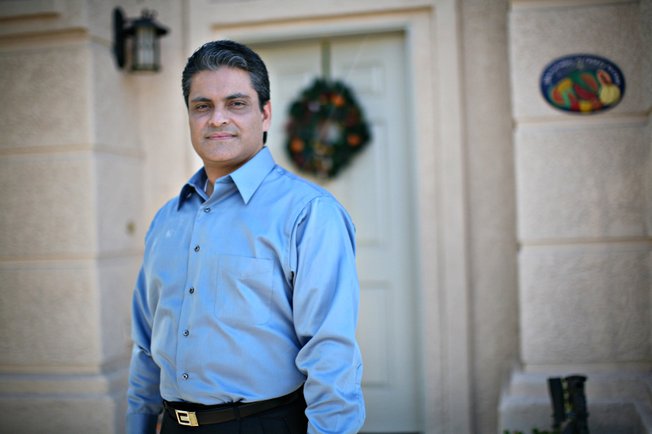 Alonso Flores at his home in Las Vegas. 