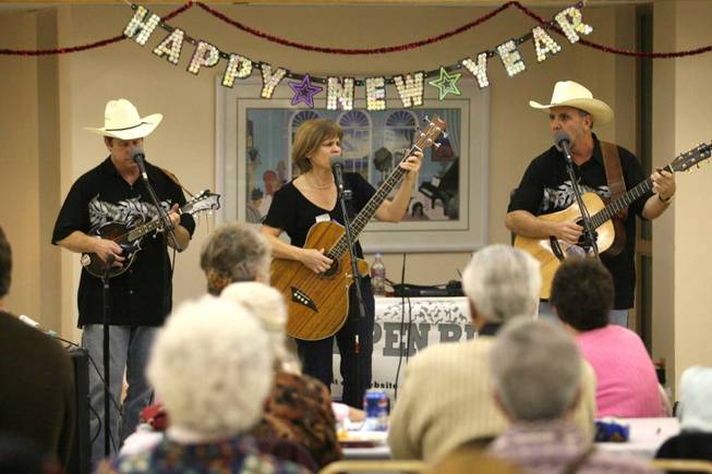Members of the bluegress band Aspen Ridge perform a set during a New Years Eve celebration at the Boulder City Senior Center on Wednesday, Dec. 31, 2008.