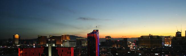6 a.m.: A new day starts as a new year begins: The sun rises above Las Vegas on Jan. 1, 2009.