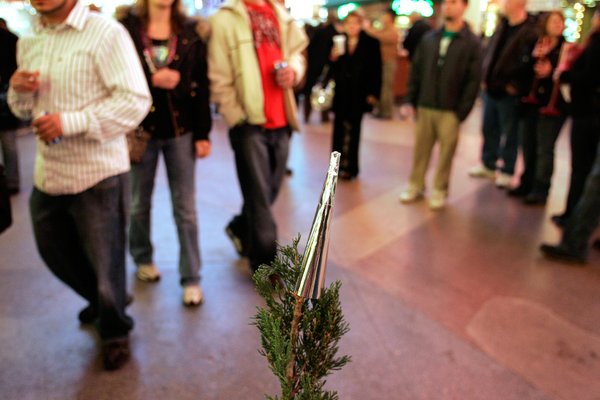 A noisemaker is discarded onto a plant during Tribute Palooza, ...