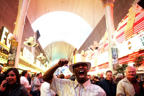 Matthew Ingelwood of Las Vegas cheers during Tribute Palooza, the ...