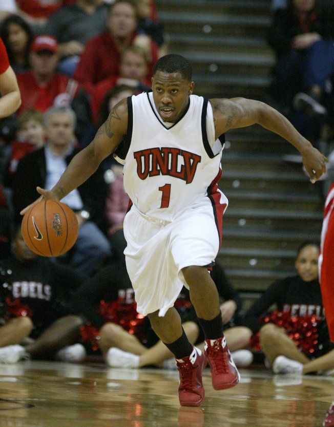 UNLV guard Wink Adams takes the ball up the court during the second half of their Mountain West Conference opener against New Mexico at the Thomas & Mack Center earlier this month. Adams returned to the lineup after missing the game against Louisville due to an injury. 