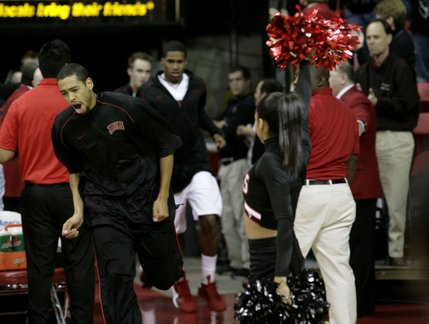 The Rebels come out of the tunnel to start Mountain West conference play against the New Mexico Lobos Saturday at the Thomas & Mack Center. The Rebels beat the Lobos, 60-58.