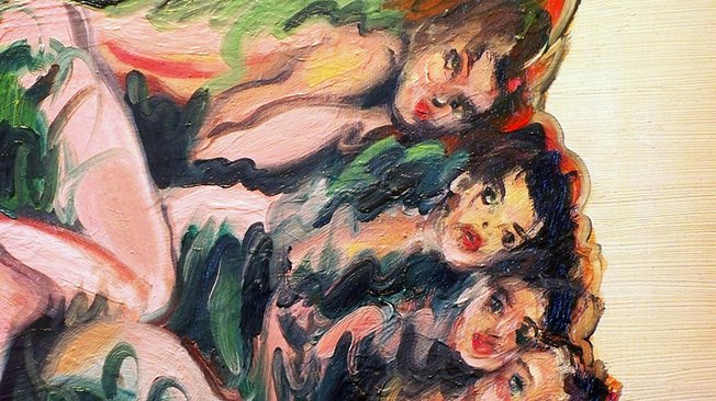 Britton's "Girl Sandwich" is on display at Trifecta. "We're all human," Britton says. "We all have the same dreams, wants and desires, whatever level that falls on."