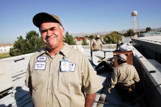 
Clark County School District roofing supervisor Danny Hurd earned $61,426.14 last year in overtime, but the district says the reality is it's cheaper to pay Hurd and other workers overtime than to bring in more employees, and have to pay benefits on top of salaries.  