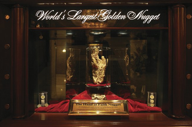 At nearly 62 pounds, "The Hand of Faith Nugget" is on display at Golden Nugget. 