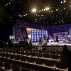 The new set of the game show 'Jeopardy!' debuted at CES.  The set includes 36 new high-def Sony televisions and one original Alex Trebek.
