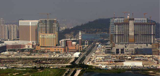 Unfinished projects in Macau: Work on Las Vegas Sands' development of Macau's Cotai Strip has halted because of financing problems. The first phase of the plan was for eight resorts costing $10 billion.