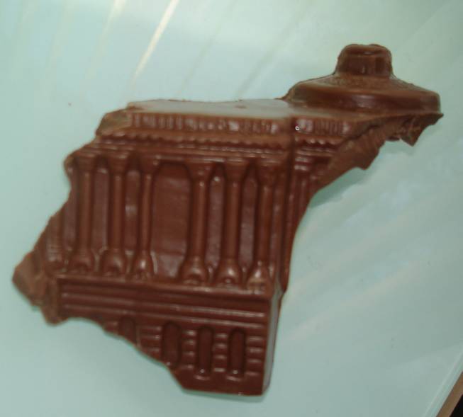 One of the chocolate remains of the U.S. Capitol building from last year's "End of an Error" party. 