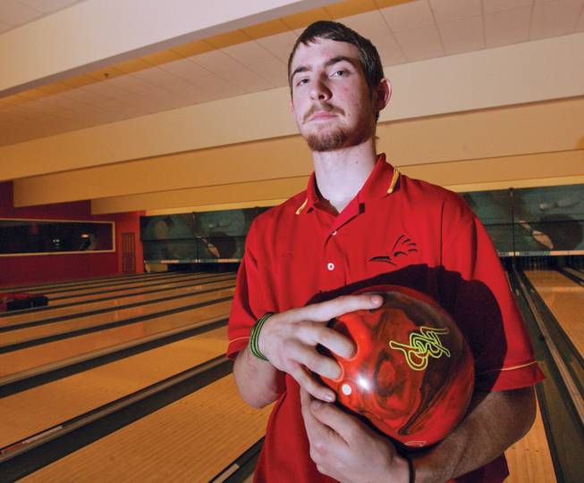 Southeast Career and Technical Academy bowler Corey Keraly poses for a photo at the South Point Lanes. Keraly has bowled 18 perfect games in his life.
