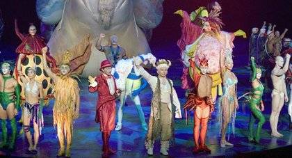 The cast of Cirque du Soleil's Mystere at Treasure Island.