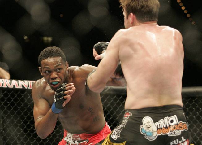 Jon Jones looks for an opening on Stephan Bonnar during their bout at UFC 94 on Jan. 31, 2009. Jones won by decision. 